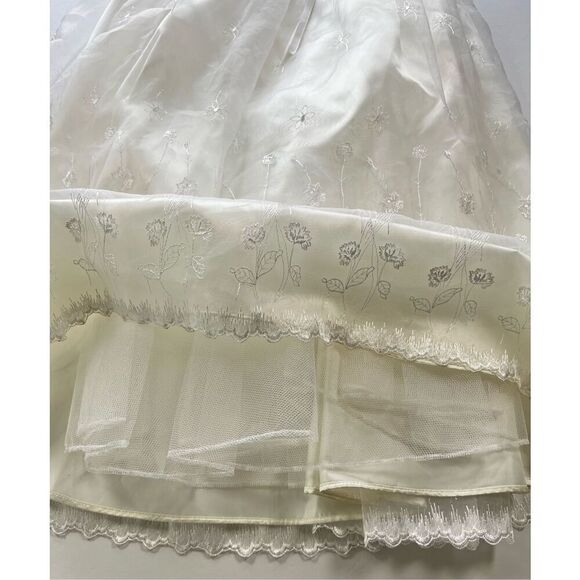 VTG Jessica McClintock Millenium 2000 Flower Girl Communion Dress Ivory Size 16 - Picture 4 of 9